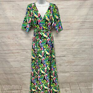 traffic people floral wrap maxi dress